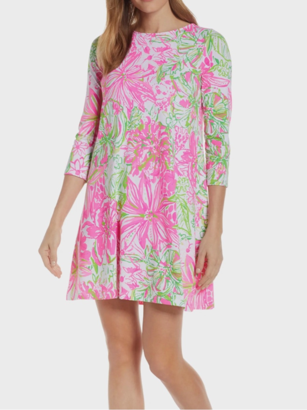 Lilly Pulitzer Ophelia 3/4 Swing Dress, size M, lattice back cutouts